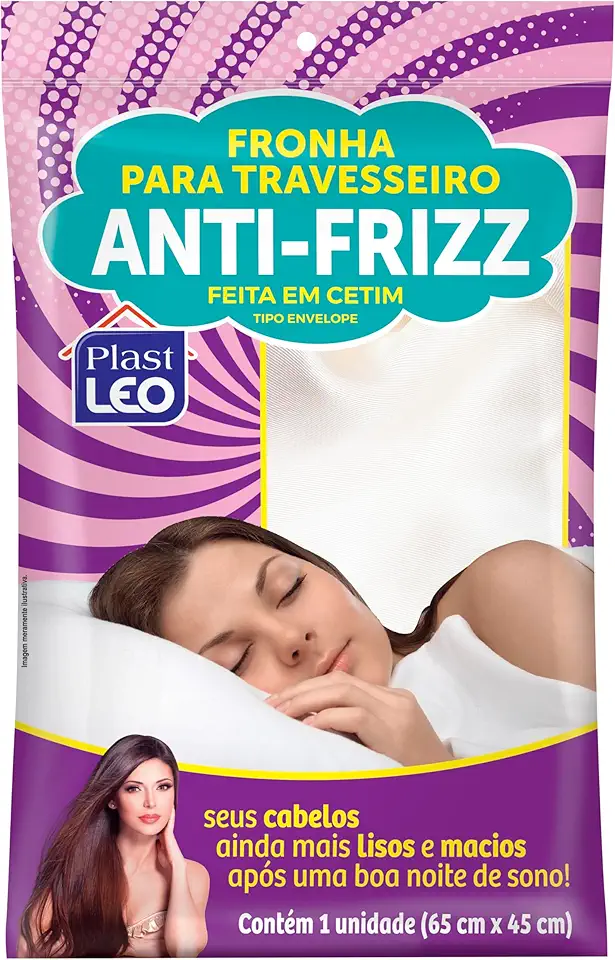 Fronha de Cetim Anti-frizz Branca (65x45cm) | Plast Leo (Ref.: 992-BR)