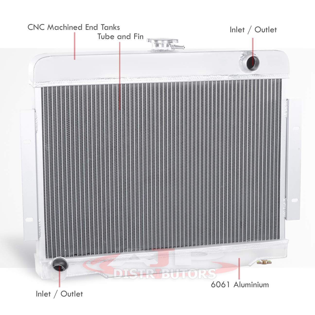 1965 Mustang Parts AUTOSAVER88 3-Row Full Aluminum Radiator For 1972 ...