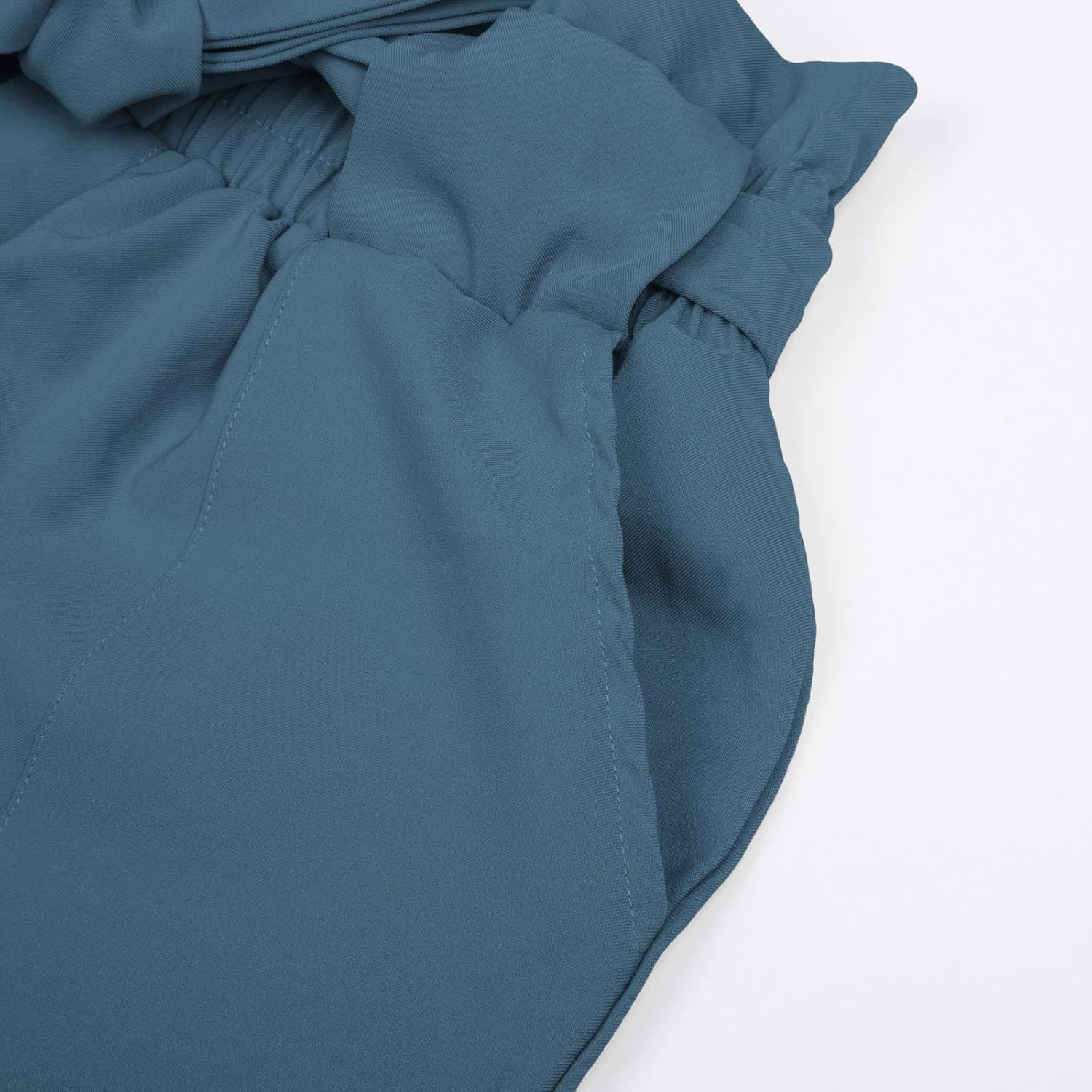 GRACE KARIN Women's Cropped Paper Bag Waist Pants with Pockets Small Deep Blue Haze