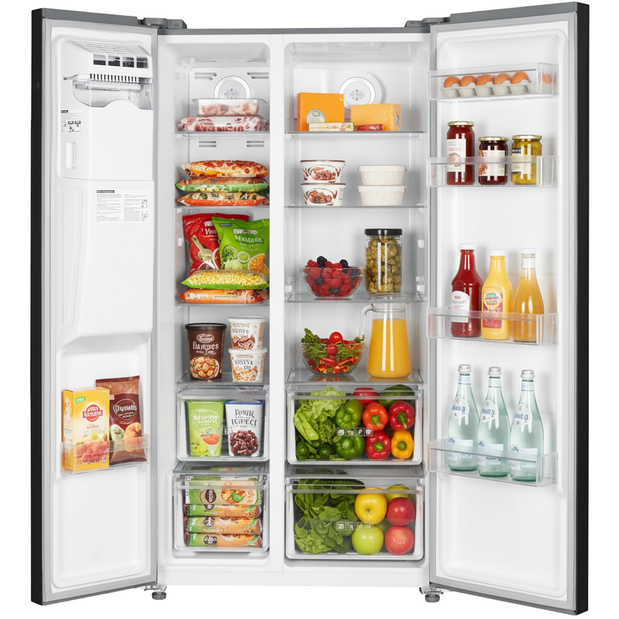 HSBS-HM513NFIMDXE++ Side-by-Side Kühlschrank – 513 l, kein Frost, Wasser- & Eisspender, Touch-Display, Energieklasse E – 5 Jahre Garantie