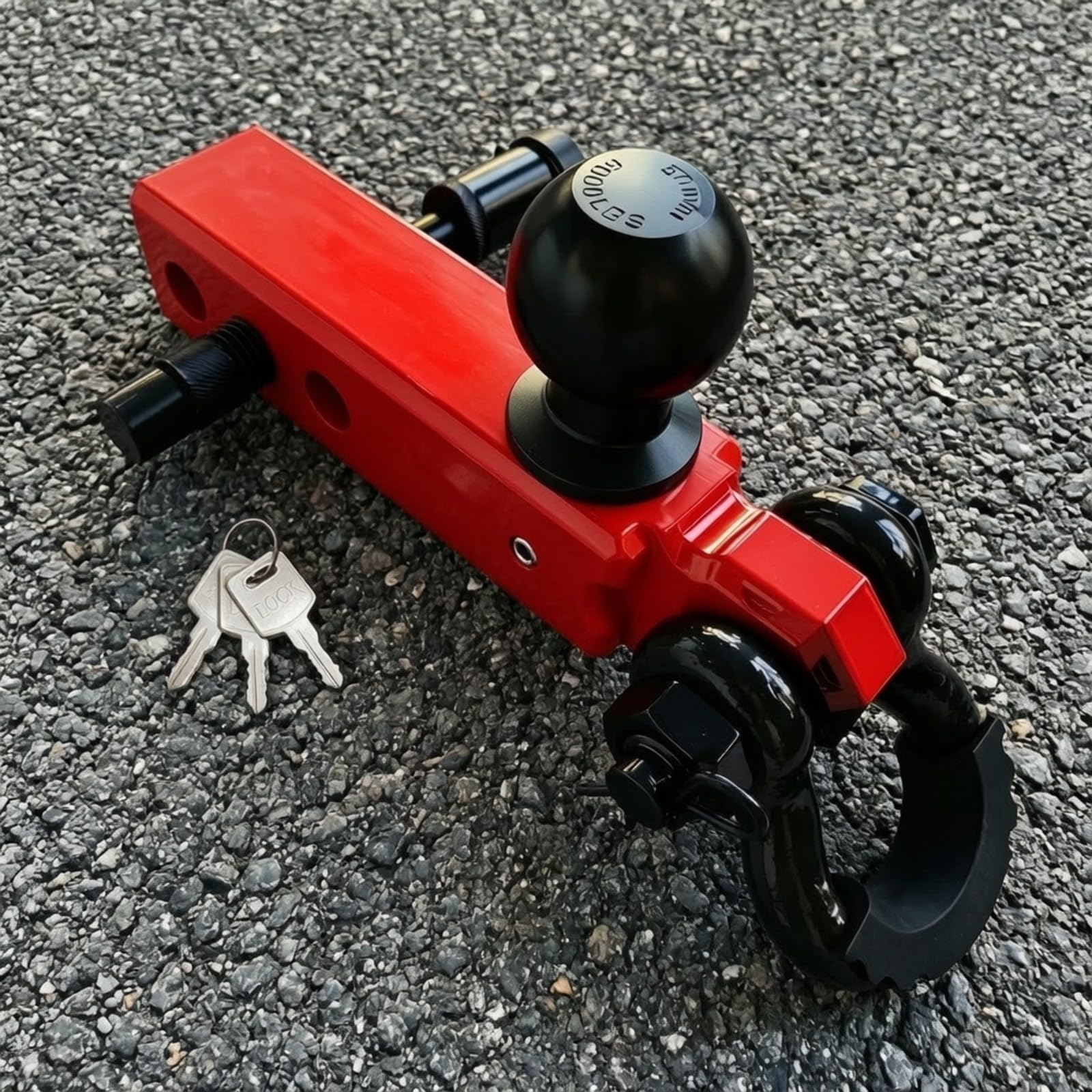 Adattatore per Gancio Traino Resistente Robusto, Attacco Rapido per Rimorchio, Fuoristrada, Automobilisti, Argento E Rosso
