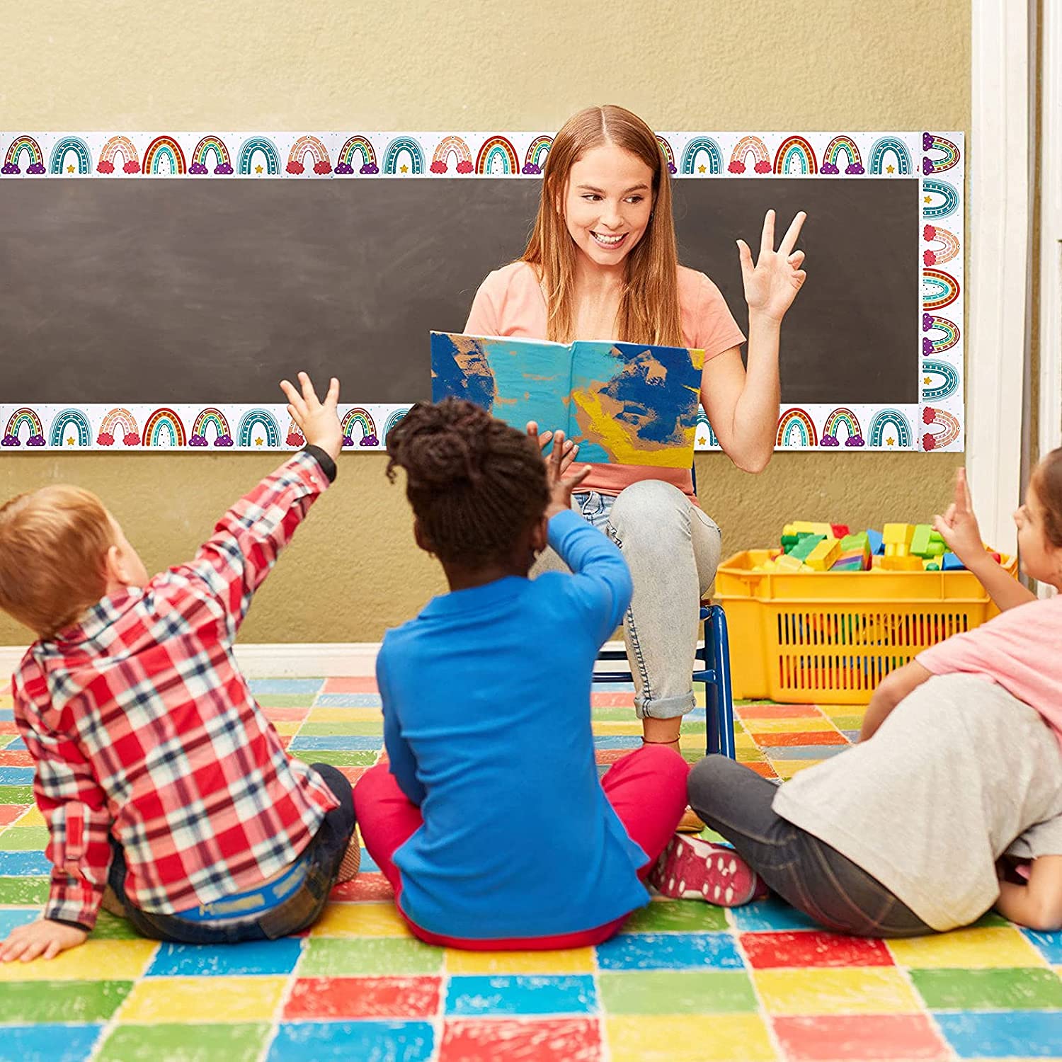 Rainbow Bulletin Board Borders Boho Straight Classroom Border For Rainbow Bulletin Board Borders Boho Straight Classroom Border For