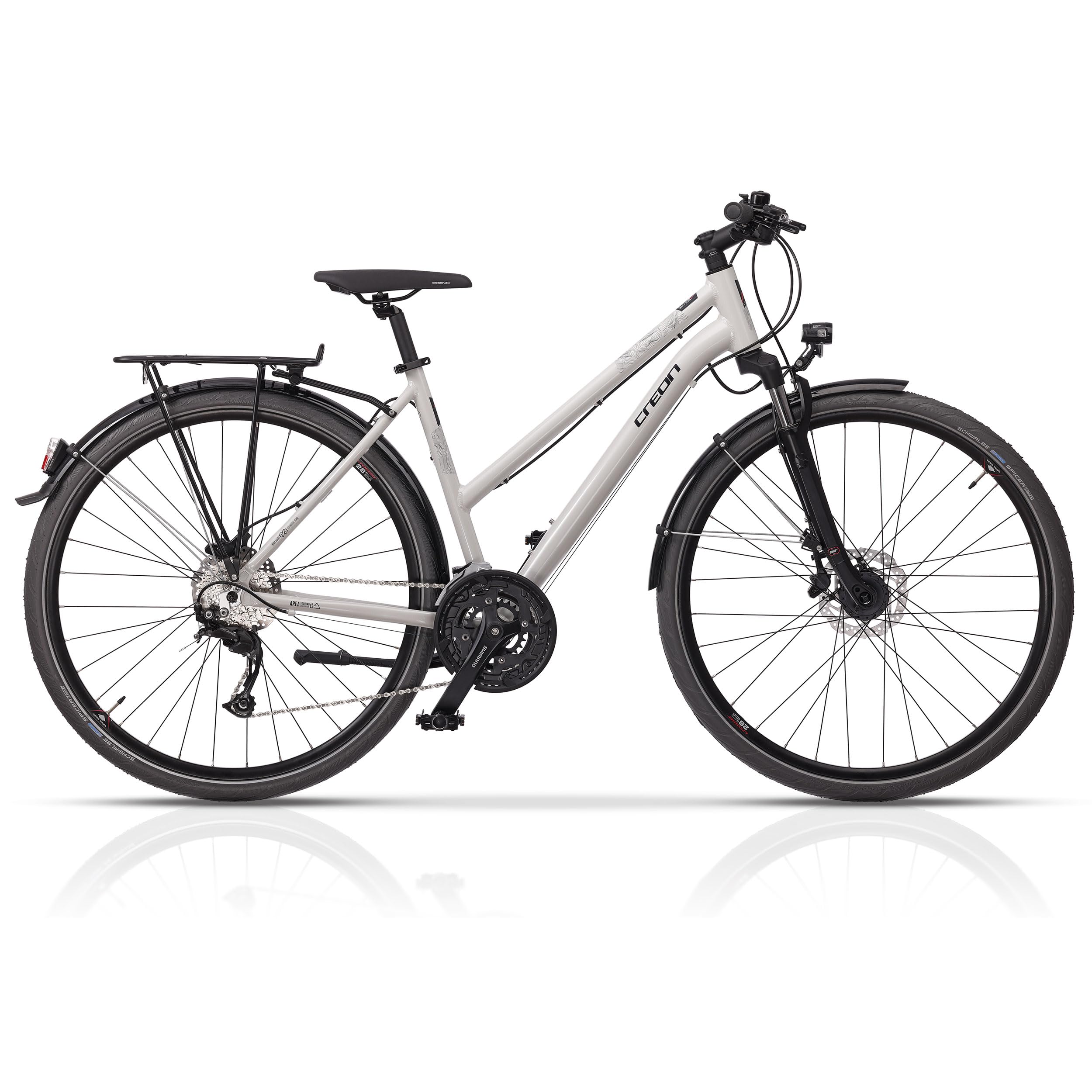 Airtracks 28 Zoll Damen Trekking Fahrrad Creon Area DB Trekkingrad 24 x Gang Shimano Shimano ALIVIO RD-T4000 SGSL Grau - Rahmenhöhen 44cm 48cm 52cm - Modelljahr 2026