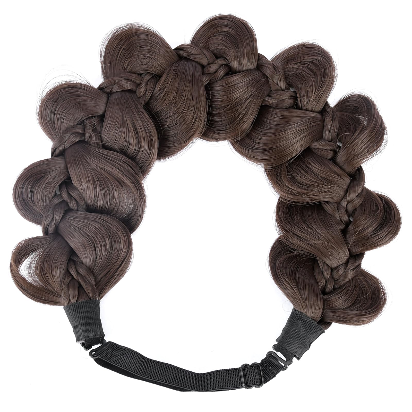 Gledola Bridal Hair Accessories Wide Kinky Fishtail Plaited Braids Headband Braided Synthetic Hair Elastic Stretch