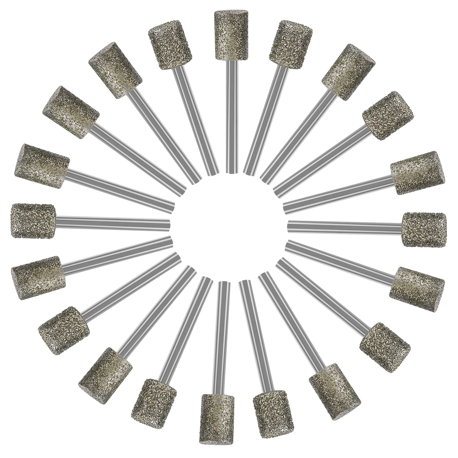 20Pcs 46,150Grit Diamond Burr Bits for Dremel Bits 1/8" Shank Grinding Bits — Amazon image 5