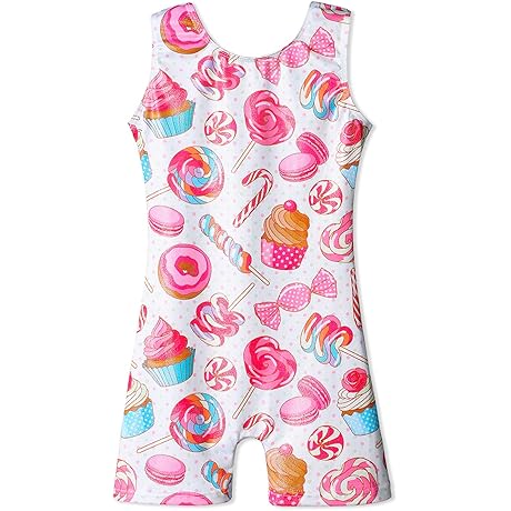 Rainbow Sparkly Candy Land Unicorn Leotards for Girls