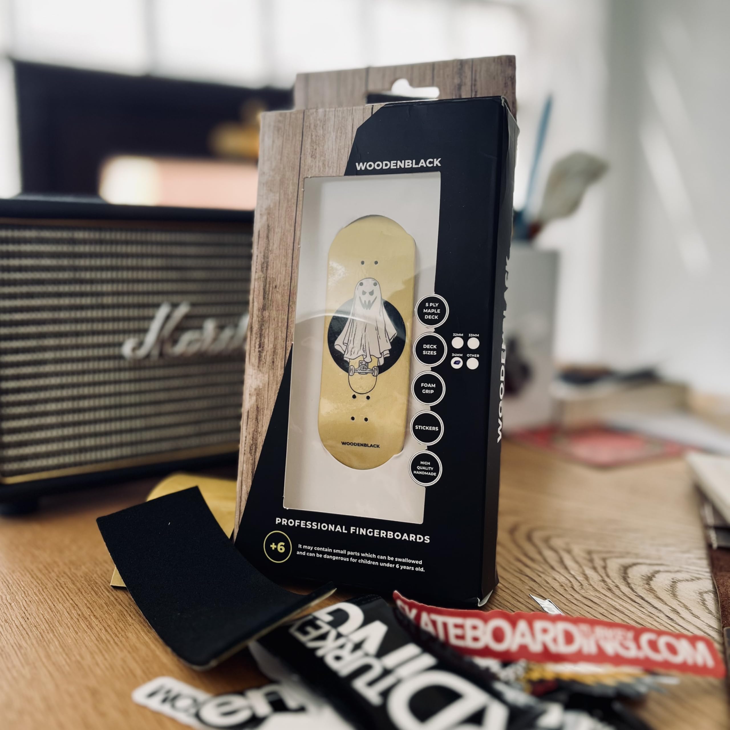 WOODENBLACK Focus Dude Pro Fingerboard Deck - Handmade