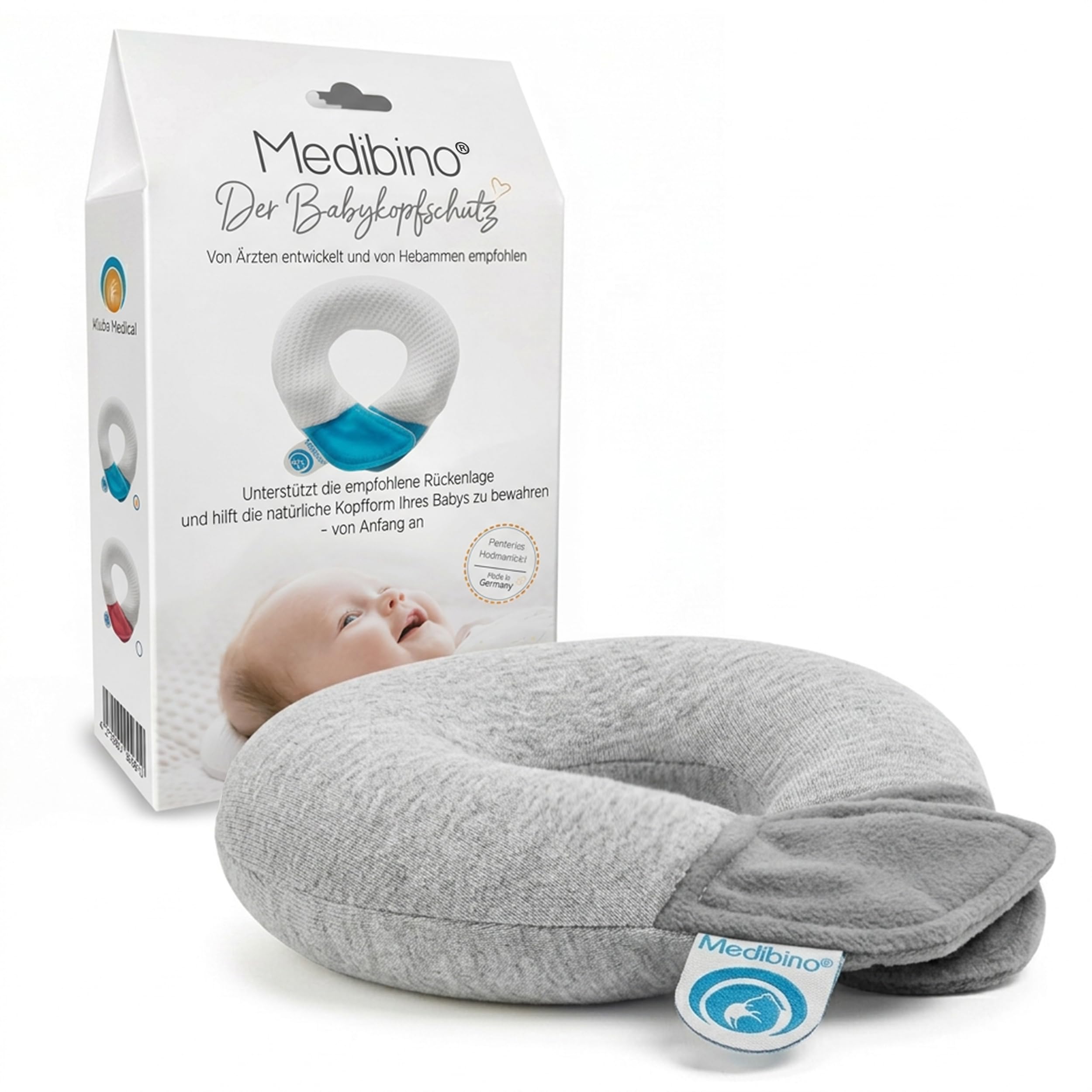 Cojín para bebé médico patentado contra la cabeza plana, la deformación de la cabeza y la cabeza plana, color gris