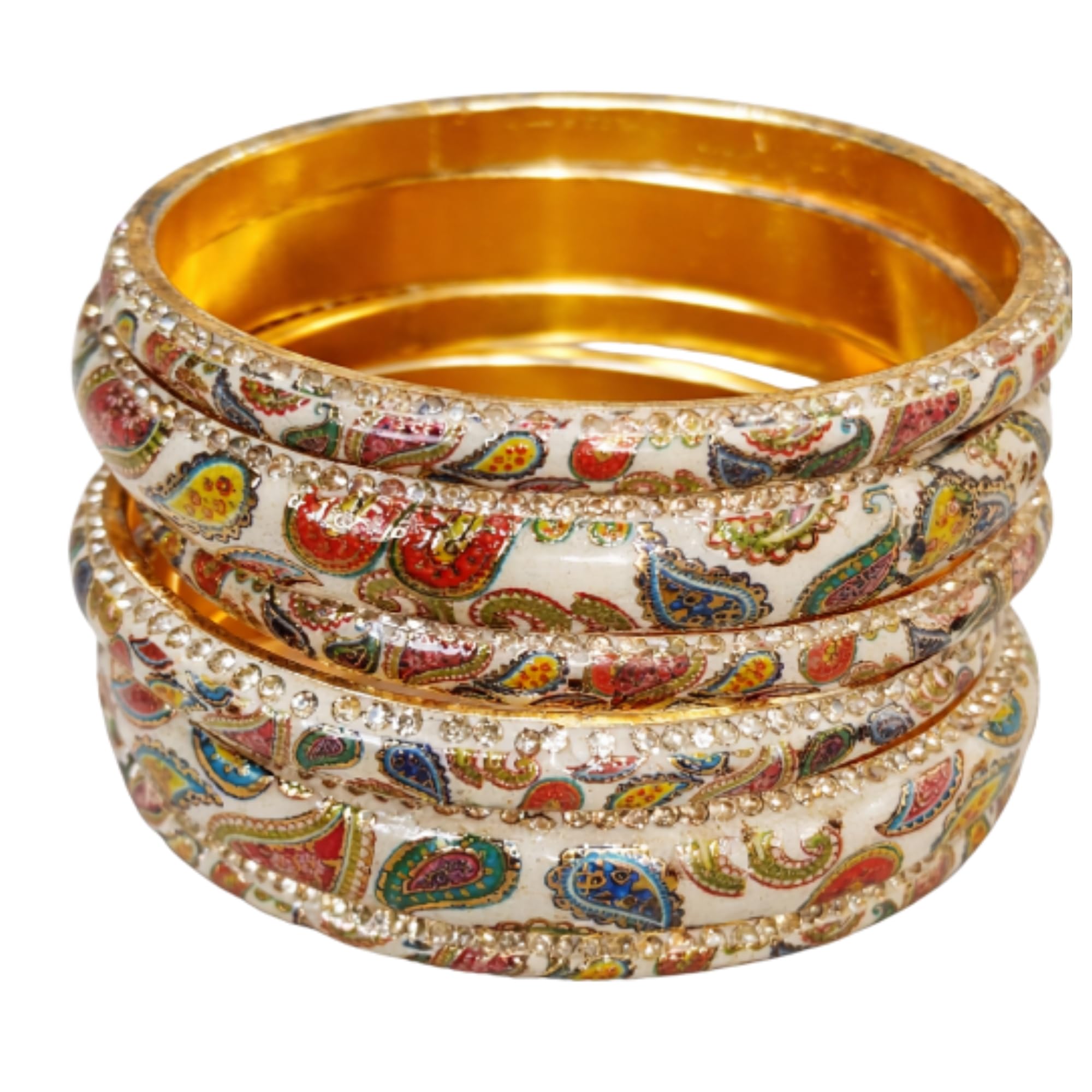 Handmade Meenakari Lac Bangles Royal Keri Design | Traditional Rajasthani Lac Chudi Set for Women & Girls | Ethnic Bridal-picture-35