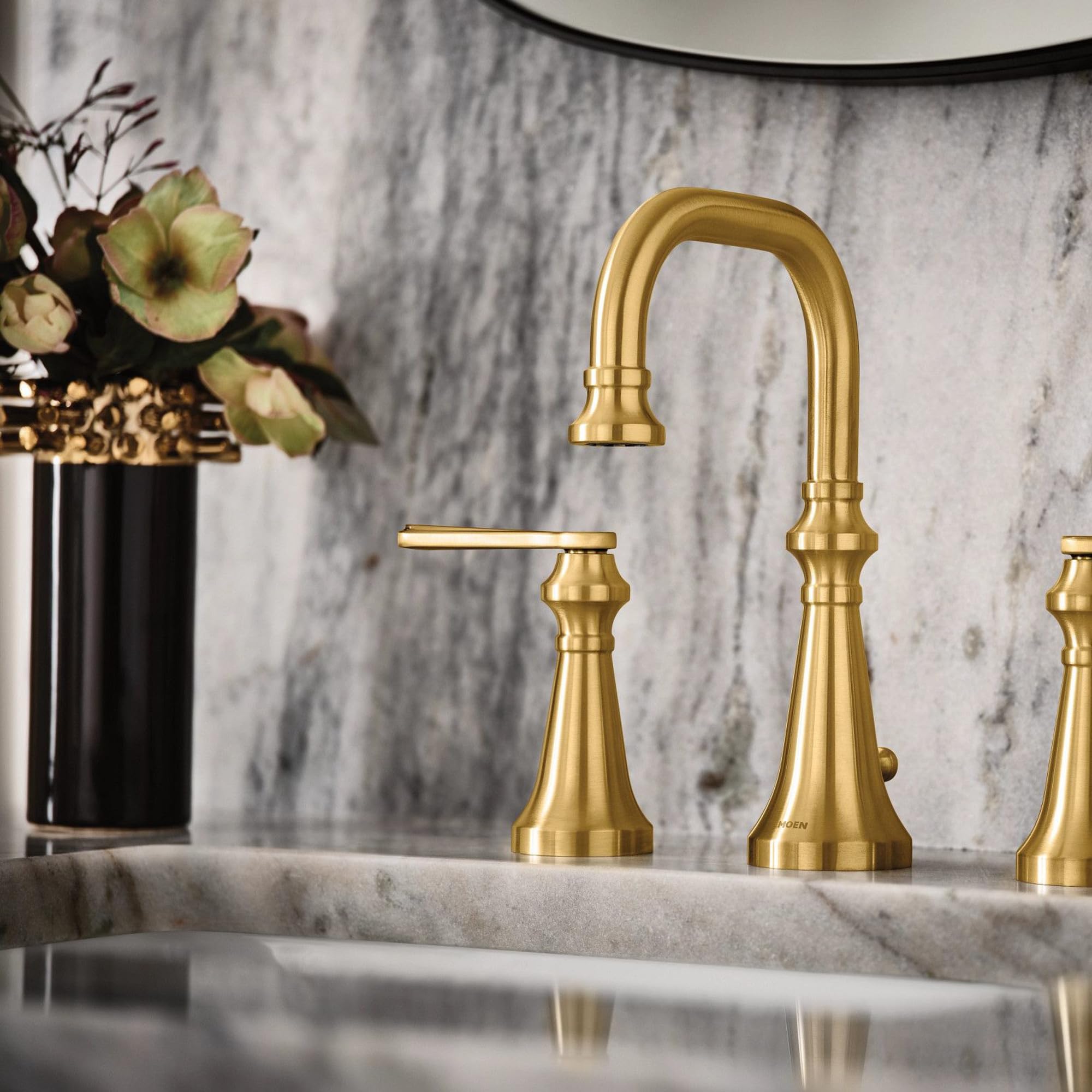 Moen TS44102BG Colinet Traditional Two-Handle Widespread High-Arc
