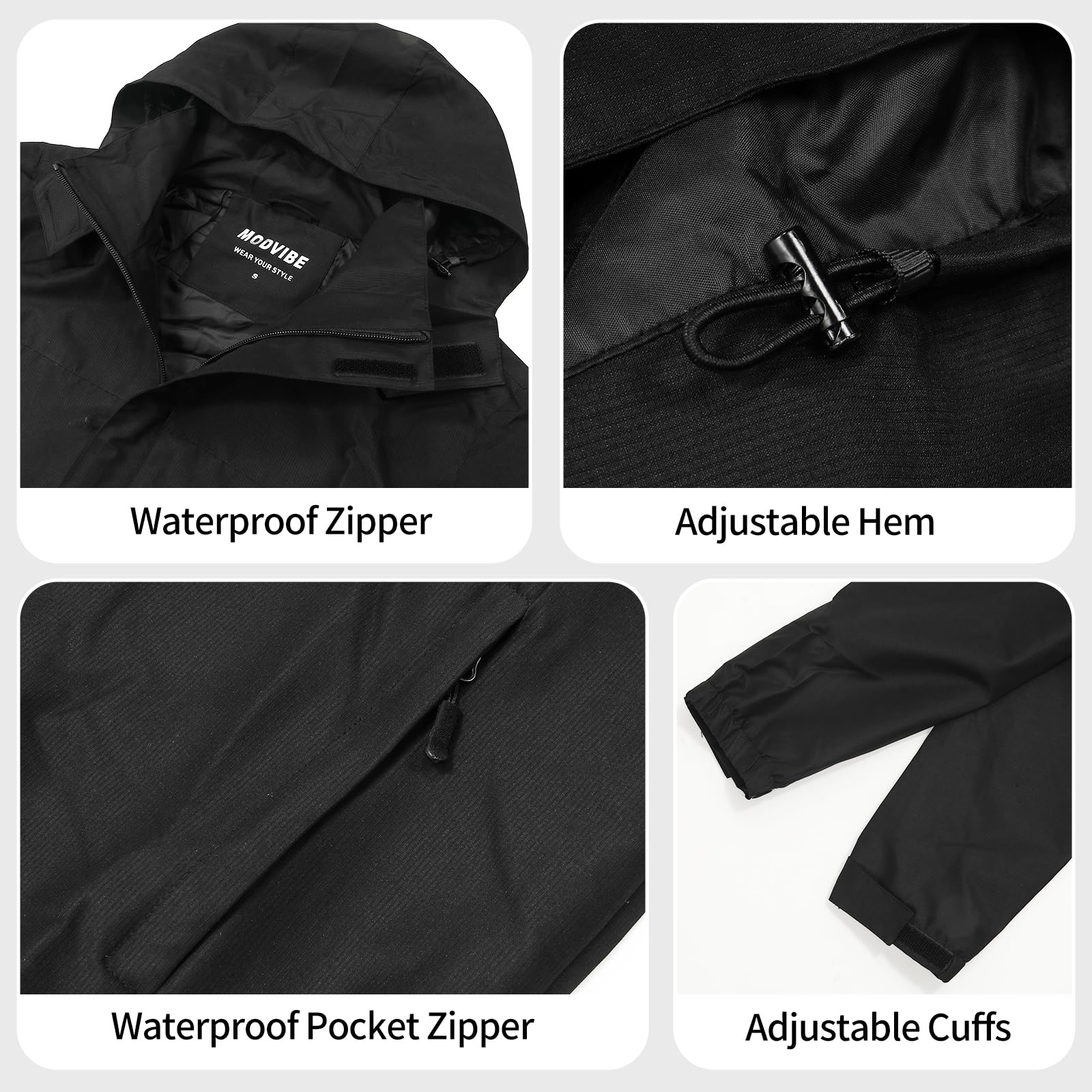 Regenjacke Herren Wasserdicht Atmungsaktiv Regenmantel Herren Wasserdicht Outdoorjacke Windbreaker mit Abnehmbarer Kapuze Leichte Regenjacke Herren für Wandern Reisen