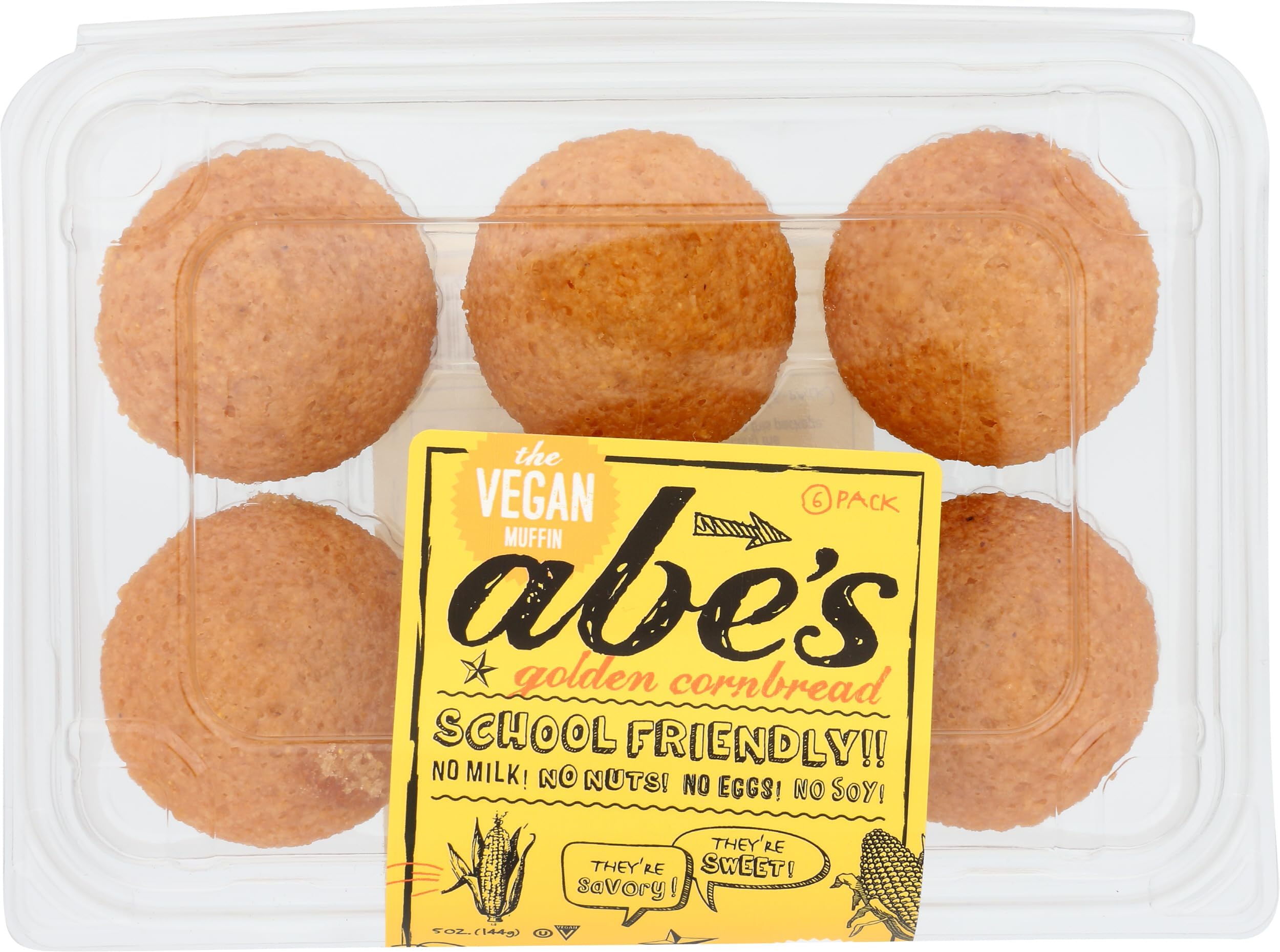 Abe's, Vegan Golden Cornbread Mini Muffins, 6 Pack