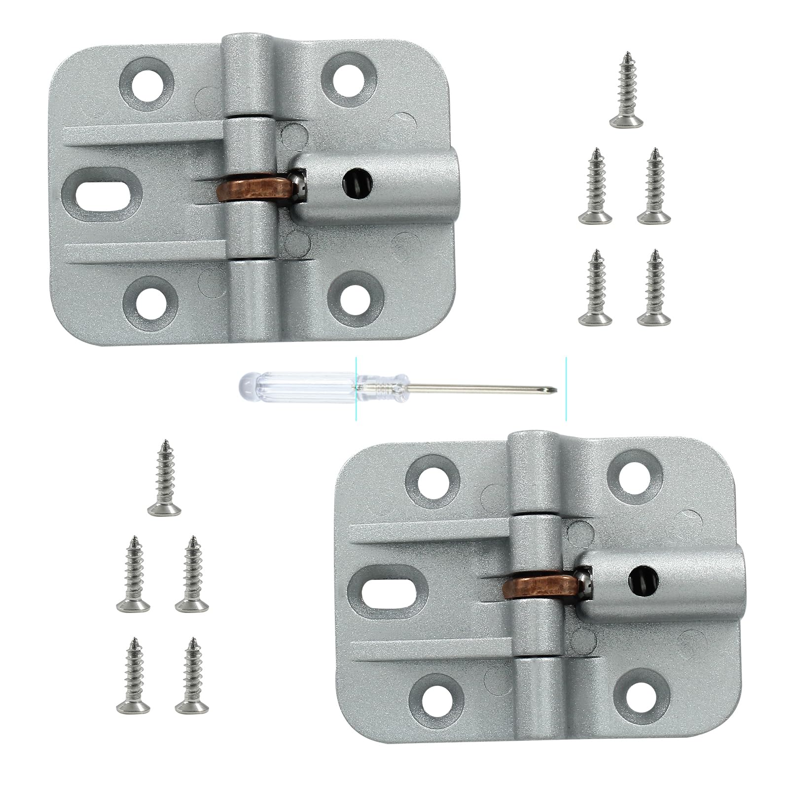 LifCratms 2 Pcs Adjustable Locking Hinges, 180 Degree Folding Table Hinge, Zinc Alloy, Metal, Surface Mount