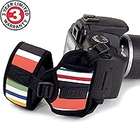 Vista 2 de USA Gear Cámara profesional con manija y correa de mano con diseño de neopreno acolchada y placa de metal. Compatible con Canon, Fujifilm, Nikon