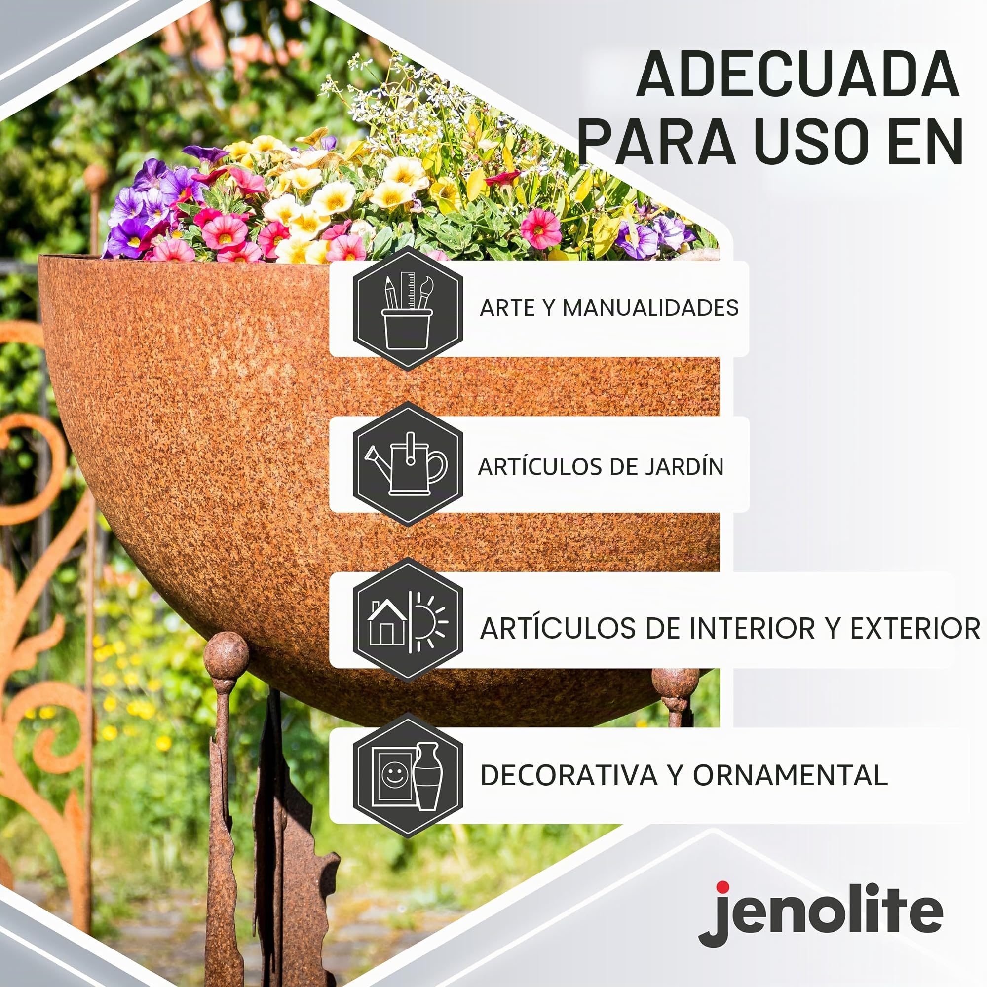 JENOLITE Pintura en Spray Efecto Óxido | ACABADO ÓXIDO | 3x400ml | Pintura Texturizada con Apariencia de Metal Oxidado | Multi-Superficie | Ideal para Manualidades | Interior y Exterior