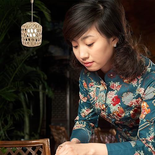 Miniatura 7 de DOITOOL 5 unids Pantalla de Lámpara de Bambú Lámpara Colgante Lámparas Tejidas a Mano Lámpara Colgante Cubierta de Lámpara Cubierta de Lámpara