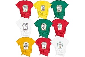 Group Costume T-shirts, Condiment Shirts For Halloween, Thanksgiving