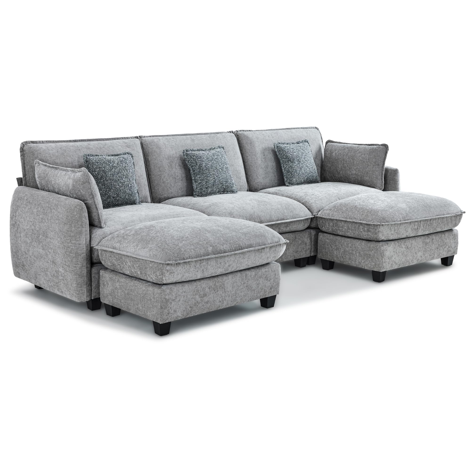 MCombo Oversized Modular Sectional Sofa FSC Certified U Shaped Cloud Sectional Couches for Living Room Deep Seat Modular