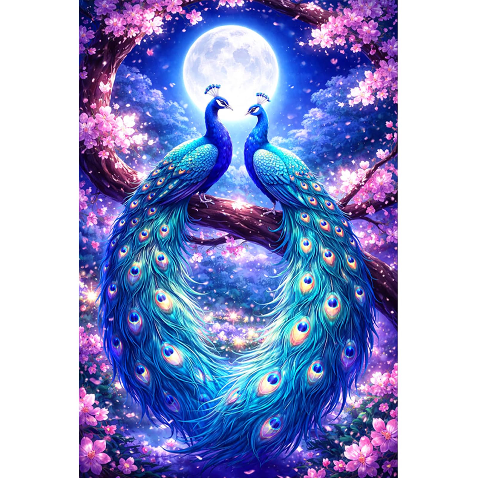 POETRYDRAW Peacock 5D Diamond Art Kit 40x60CM for Adults & Beginners