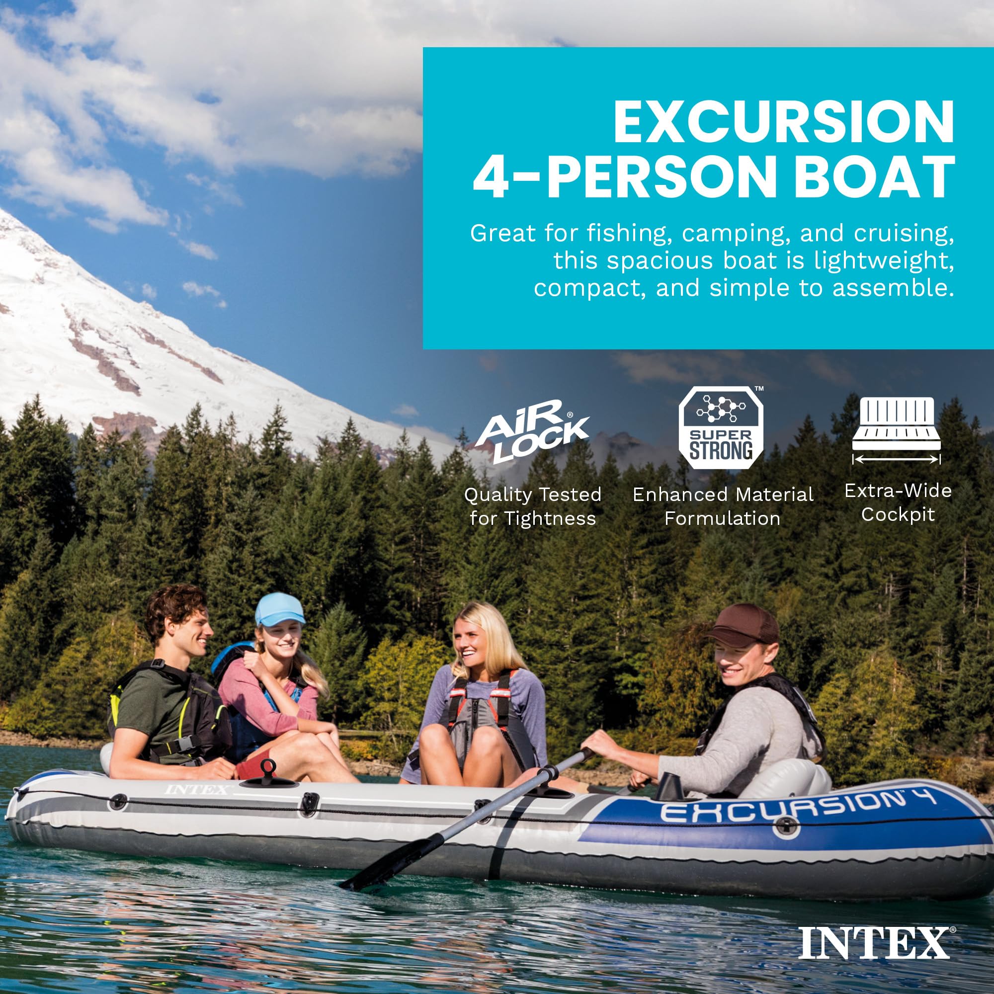 Amazon | Intex エクスカージョン4、4人乗りインフレータブルボート 