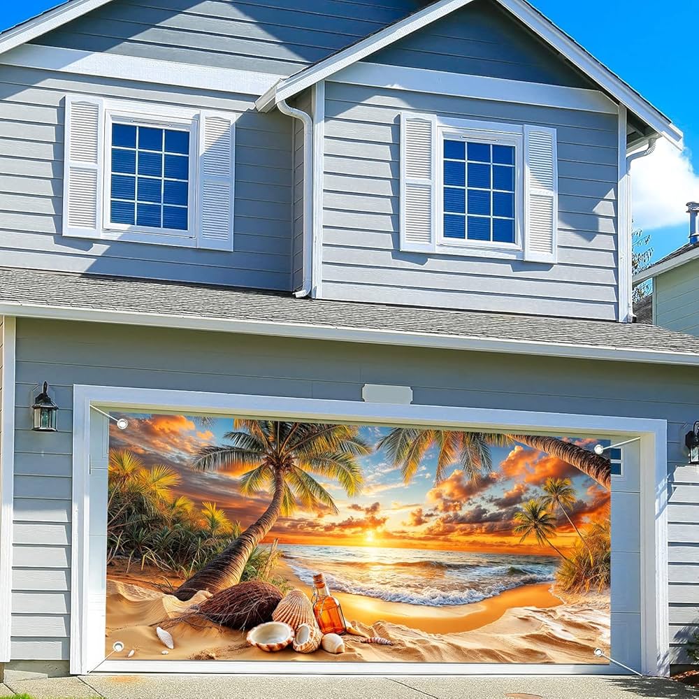 Amazon.com: Seaside Sunset Garage Door Decoration, Summer
