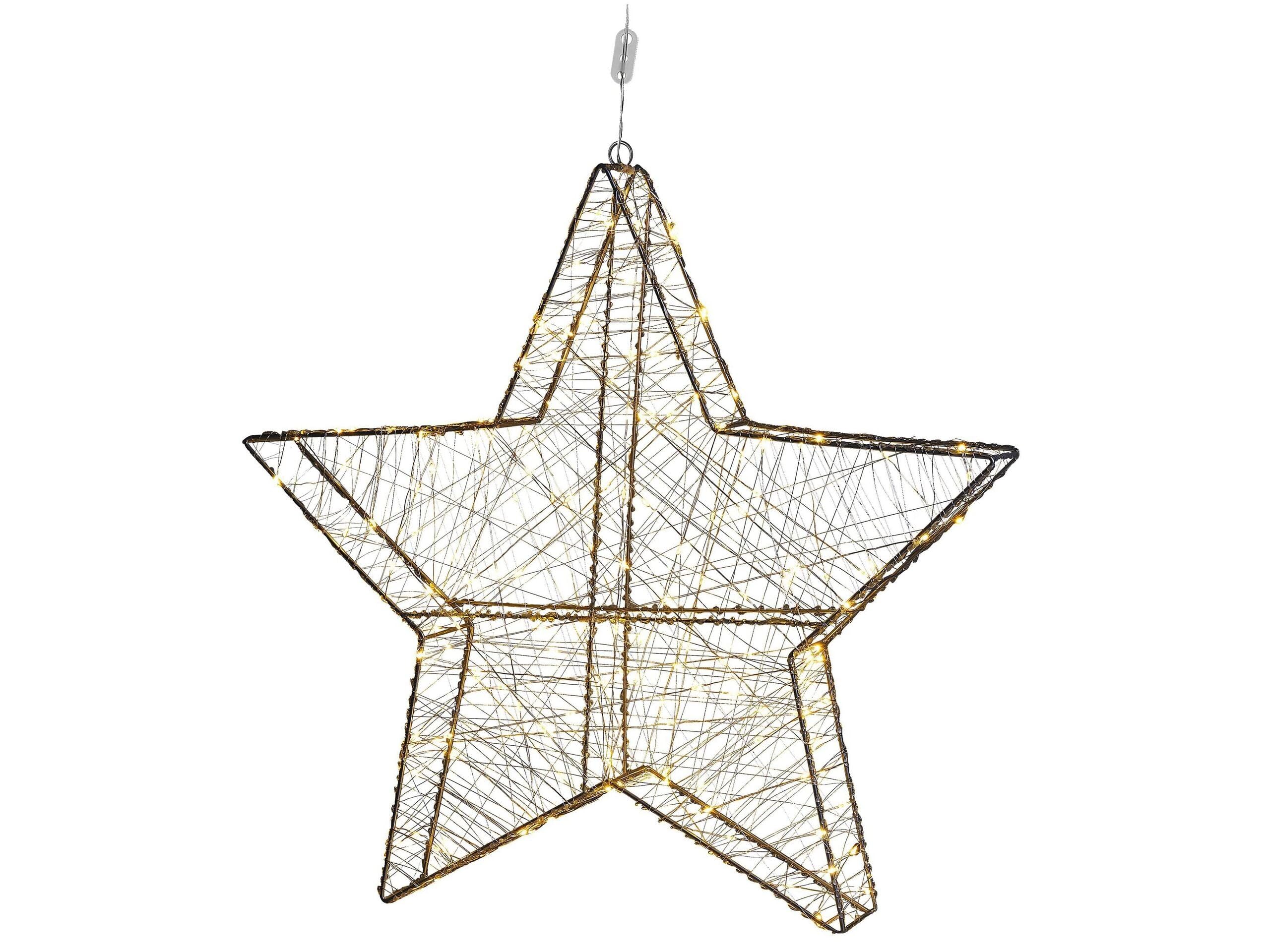 Beliani Étoile de Noël Décorative Suspendue LED 58 cm en Acier Argenté Kurula