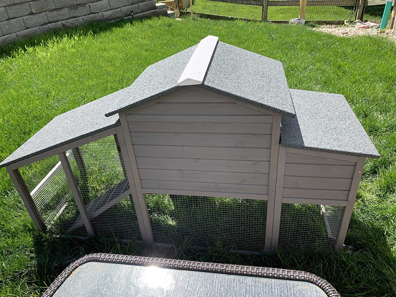 45/mo Finance PetsCosset 71" Chicken Coop Backyard Hen House Wooden Tractor Poultry House for