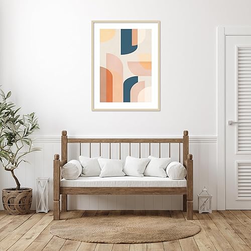 Miniatura 4 de Amanti Art Lienzo decorativo para pared, diseño geométrico retro de 41 x 31 pulgadas, por Kathrin Pienaar, arte abstracto para pared, decoración