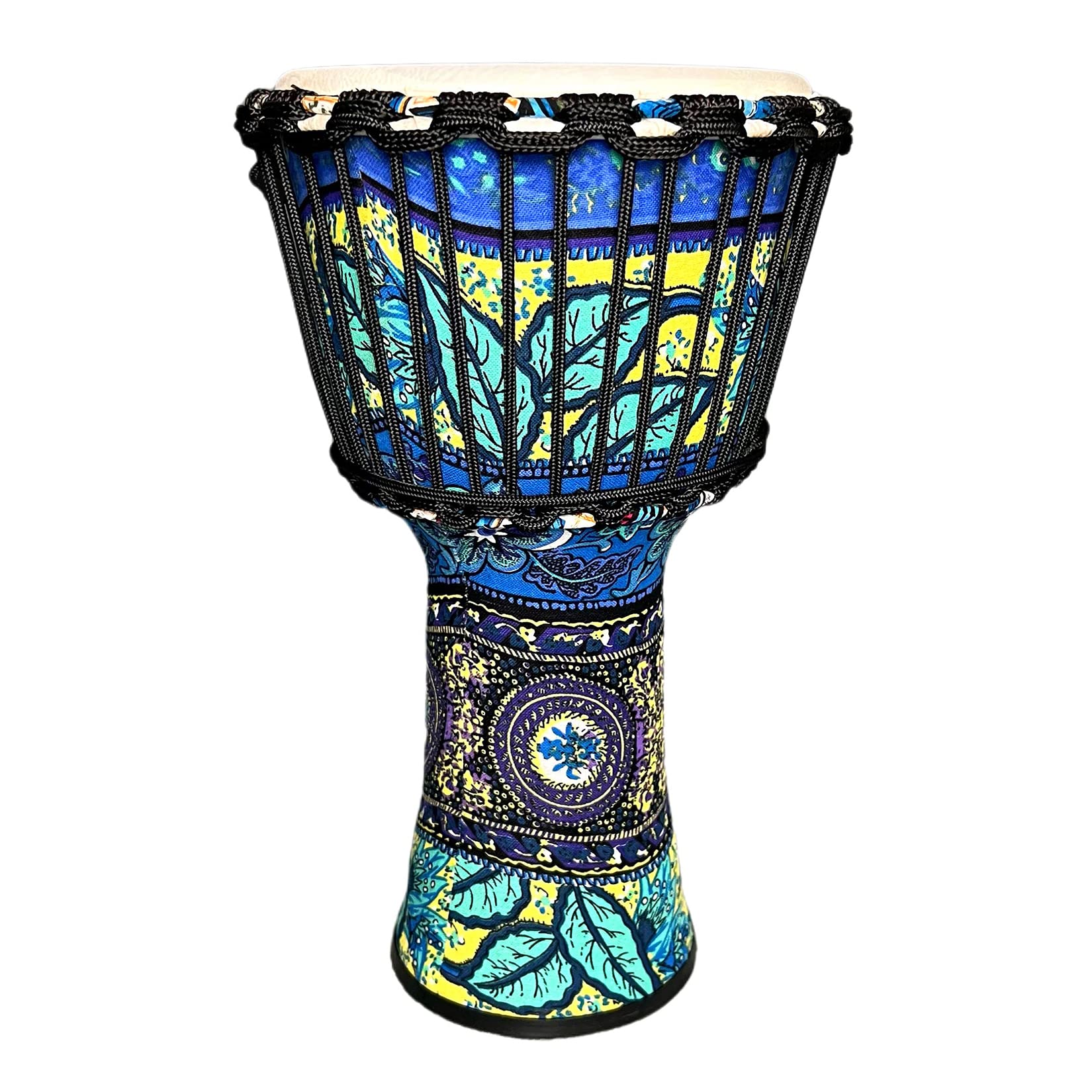 RUOSWTE 8.5" Djembe Drum - Bongo Percussion Music With Sheepskin Face, Professional Tuning, Hand Drum (Maple Blue)