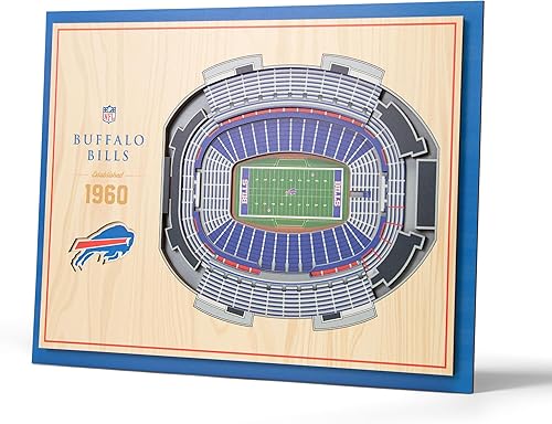 YouTheFan Arte de pared de 5 capas con vista del estadio de la NFL