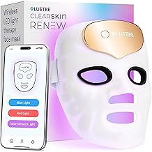 LED Face Mask Light Therapy for Acne & Anti-Aging Skincare | FDA-Cleared, Wireless & App-Controlled | Blue, Near-Infrared & Red Light Therapy Mask for Face - Lustre ClearSkin Renew Pro Facewear