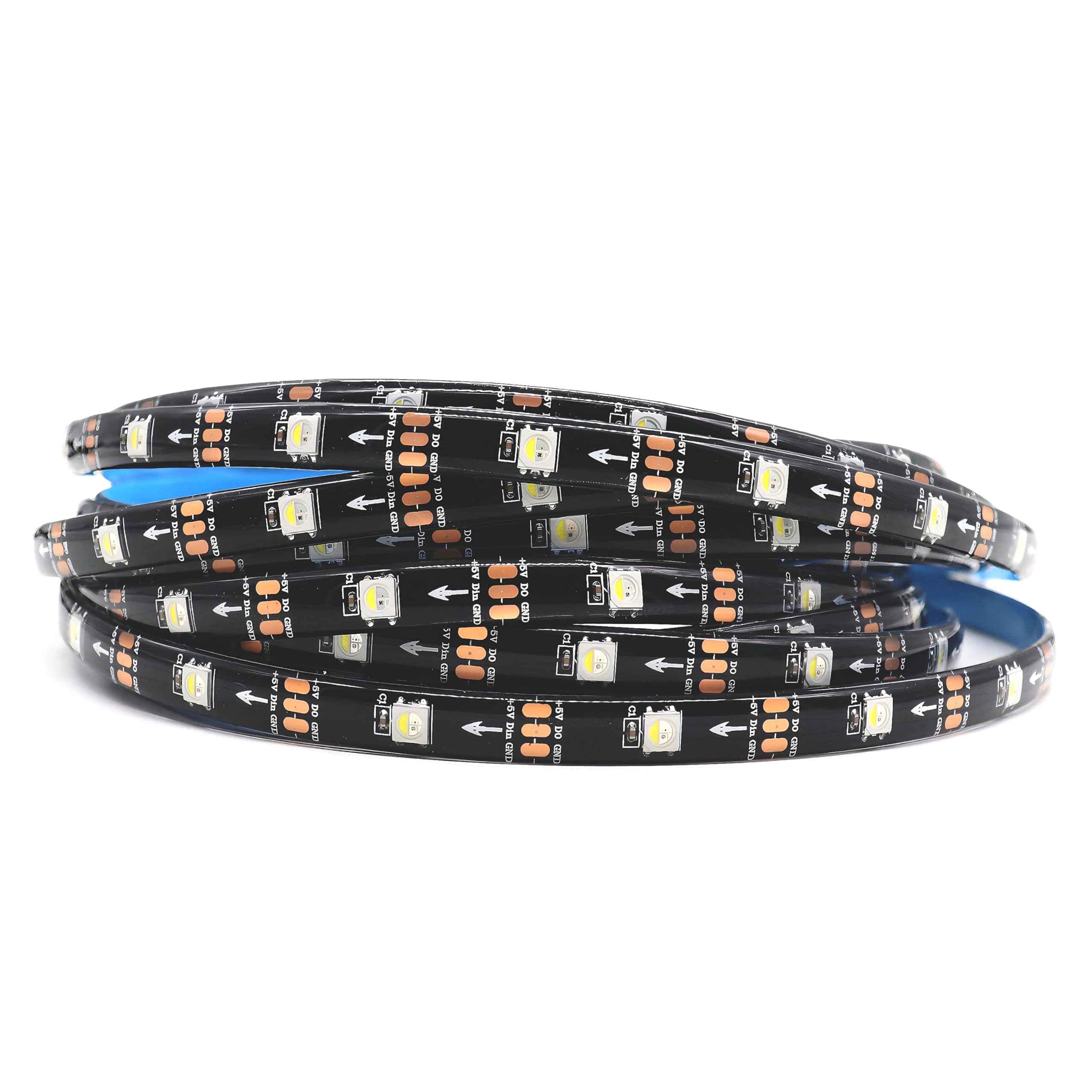 DC5V SK6812 (Similar WS2812B) RGBW RGB+Cold White 30leds/Pixels/m LED Strip Light Individually Addressable 4 Color in 1LED (RGB+Cold White, 16.4ft(5m) 150leds, IP65) (No Adapter or Controller)