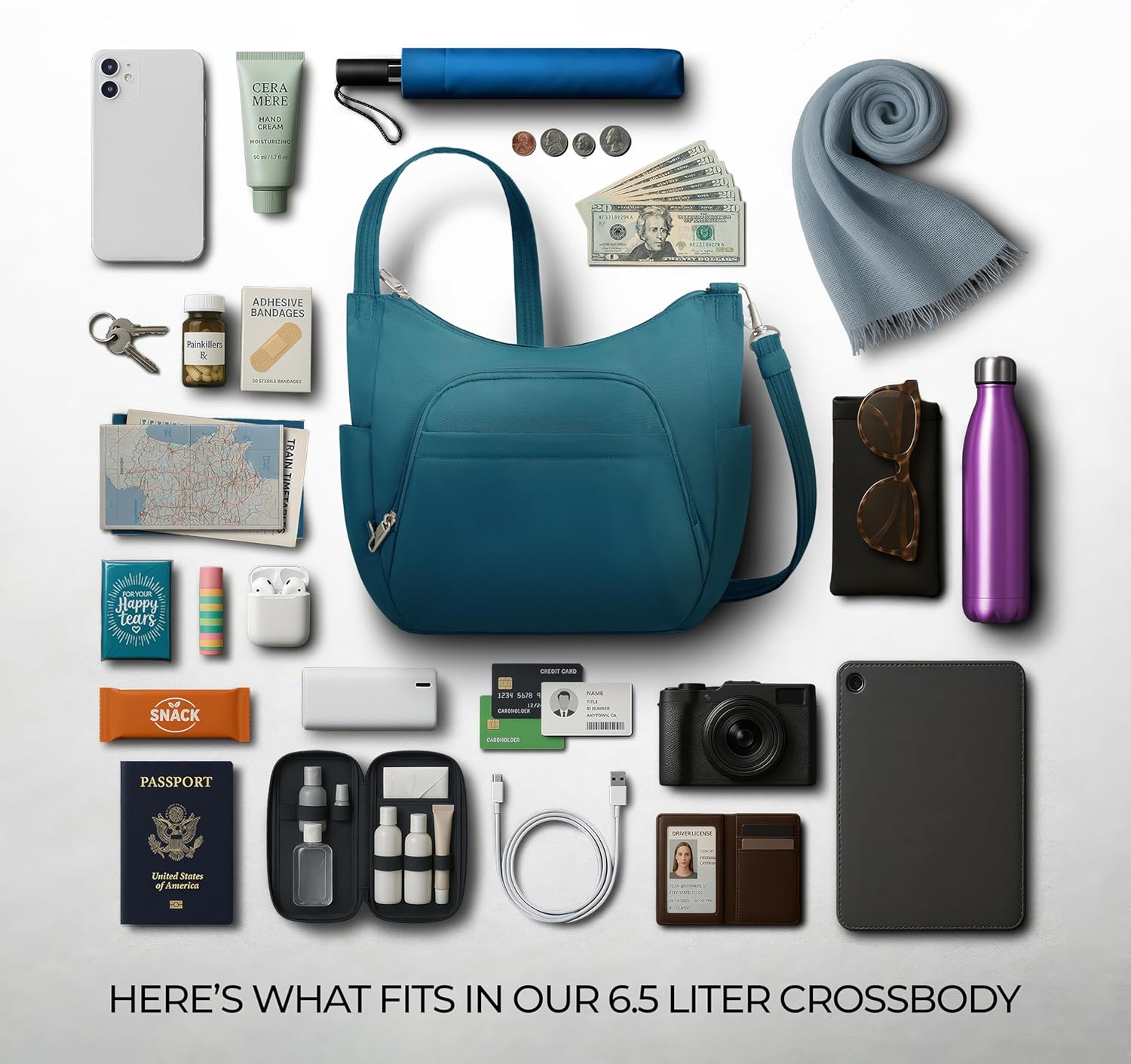 Travelon Anti-theft Classic Crossbody Bucket Bag | Anti-theft - Image 6