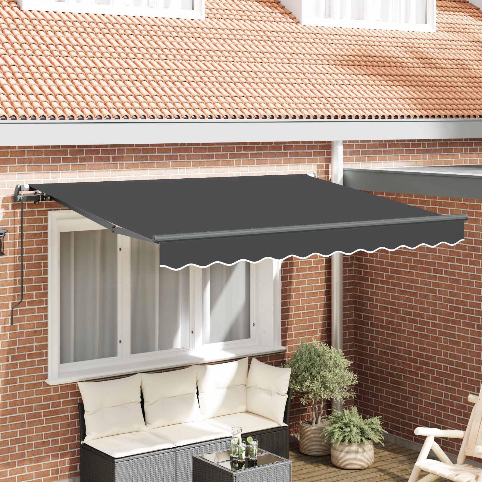 markise funktion Einziehbare für Terrasse und Garten, Gelenkarmmarkise mit Aluminiumrahmen und moderner einziehbarer aus robustem Stoff in Anthrazit 300 x 200 cm sale00+active Farbe:Grey / Reflective emma & noah Baby
