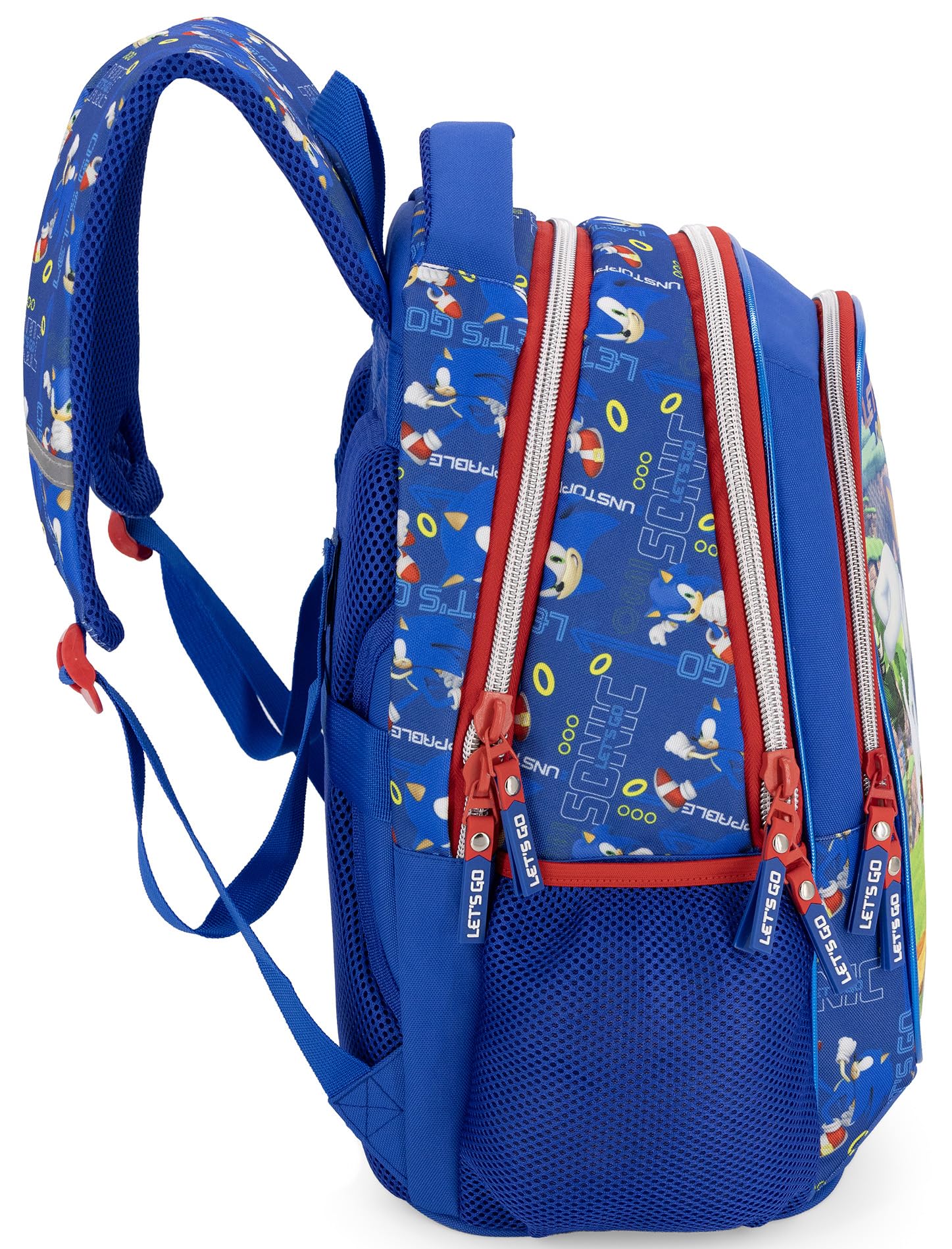 Clondo Zaino Scuola Elementare Bambino 43x33x20 cm – Multitasche Per Sonic Fan – Schienale Ergonomico, Spallacci Imbottiti, Tasche Porta Borraccia, Grande Capacità e Design Brillante | Scuola Elementare Bambino, Schienale Ergonomico, Spallacci Imbottiti,