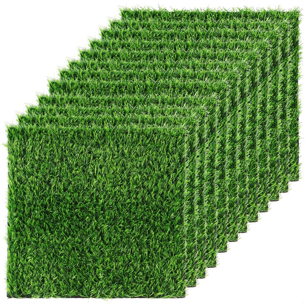 Almohadillas de césped artificial para gallinero, paquete de 12 alfombrillas reutilizables para ropa de cama y revestimiento de suelo, 12 x 12 pulgadas