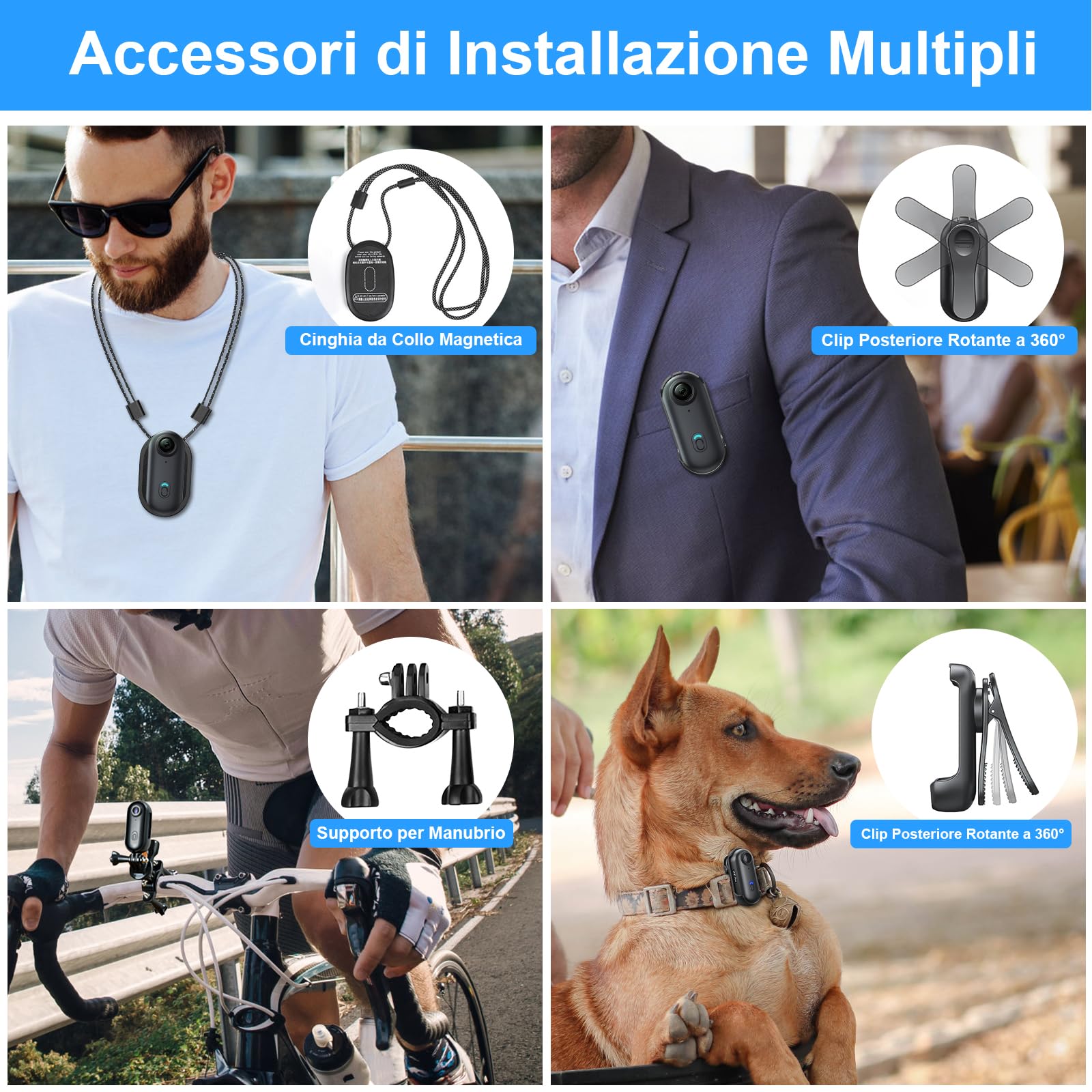 LXMIMI Mini Action Camera, Telecamera Sportiva Wifi 170°
