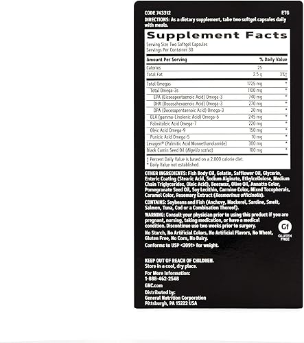 Miniatura 2 de GNC AMP Complete Omega, apoya la salud del corazón, las articulaciones, el cerebro, 60 unidades