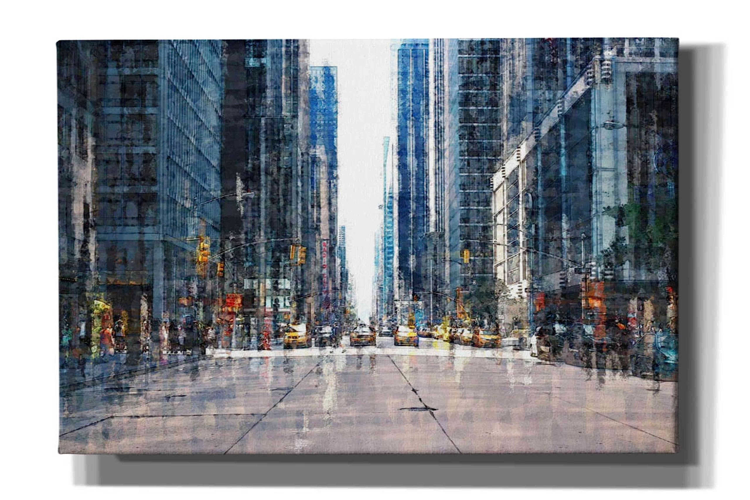 Epic Graffiti 'Street Scene NYC' by David Manlove, Giclee Canvas Wall Art, 60"x40"