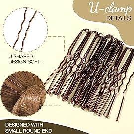 FANDAMEI 20PCS Invisible Hair Nets for Buns & 40PCS U-Shaped Hair Pins, Ballet Bun Maker Set for Women, Girls, Kids (Light Brown)