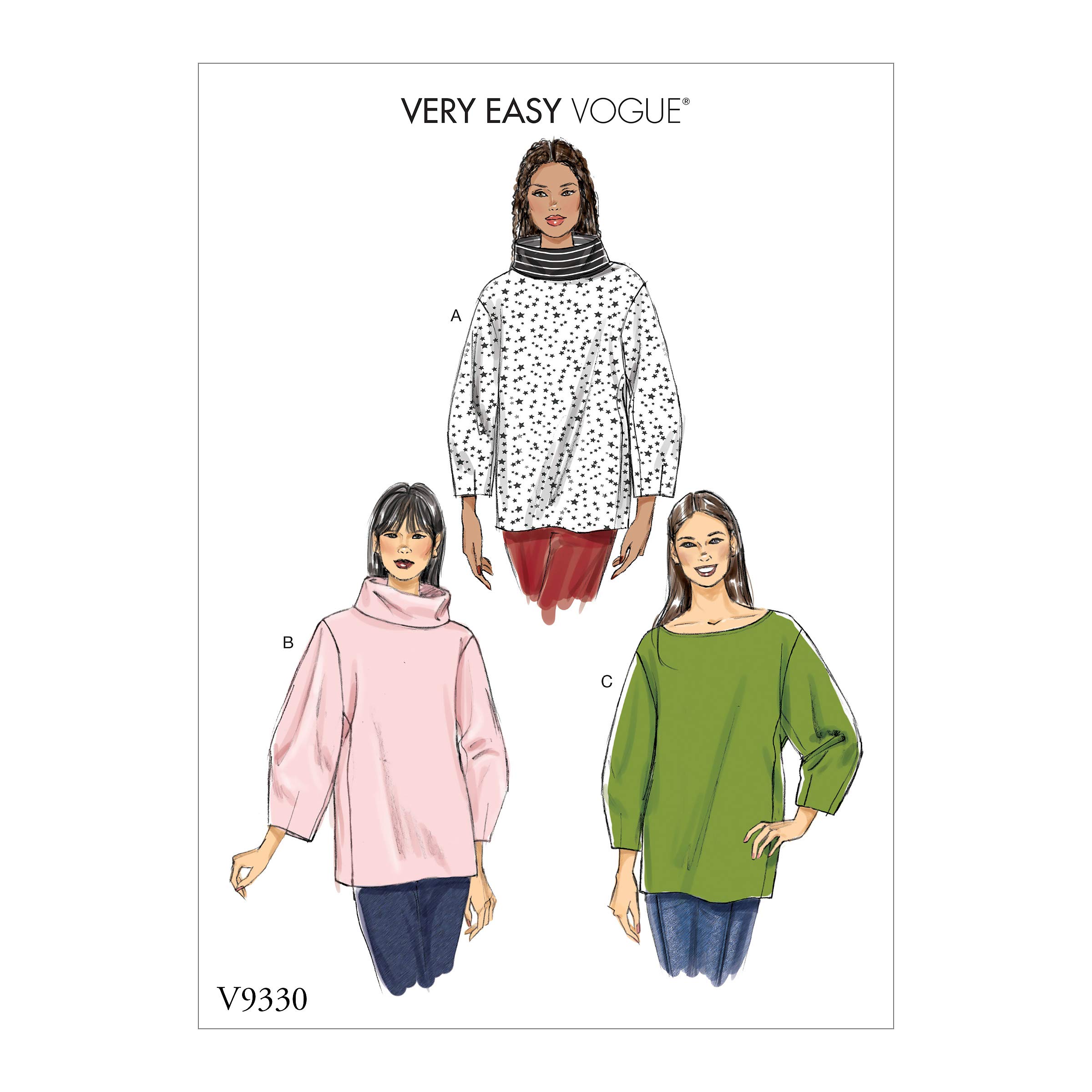 McCall's V9330, Vogue, Sewing Pattern,Template, Paper, White, XS-S-M-L-XL