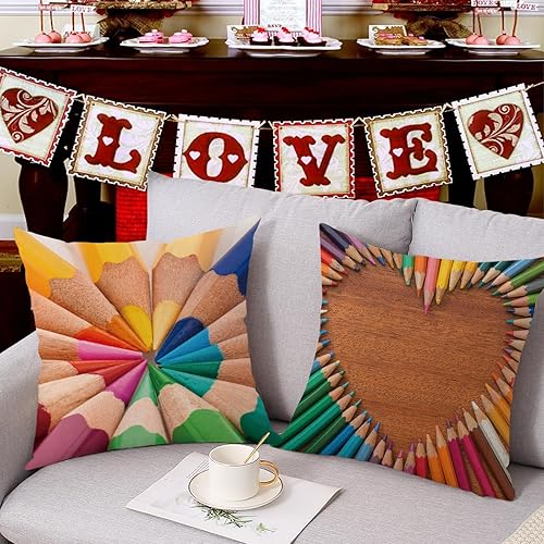 Miniatura 3 de Juego de 4 fundas de almohada suaves para el día de San Valentín, fundas de almohada cuadradas de terciopelo decorativas de 18 x 18 pulgadas