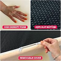 Vista 3 de Cubrecama de pestañas – Almohadilla ergonómica de espuma viscoelástica con funda de felpa, cojín de mesa de spa para técnico de pestañas, colchón