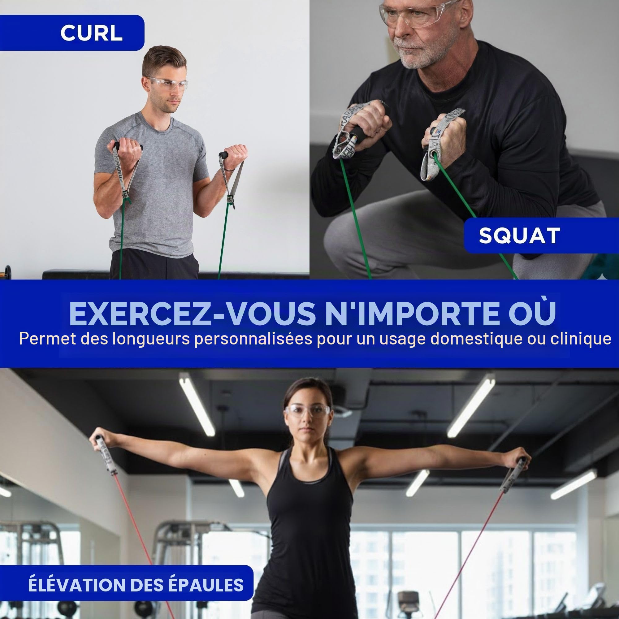 Theraband bande d'exercice spécial poids lourds Résistance tube