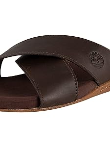 Timberland Men's Sandals, Brown Dark Brown Leather, 8
