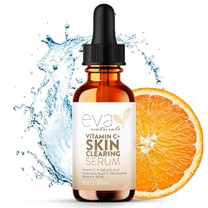 Vitamin C Serum for Face with Retinol Salicylic Acid Skin Clearing Acne Spot Treatment with Niacinamide Hyaluronic Acid