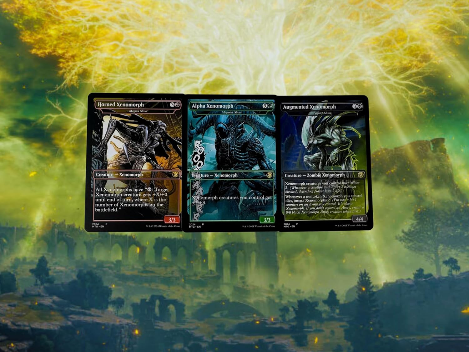 Alien MTG Deck – Alien MTG Commander Deck – 100 Proxy Full Art Cards – Premium EDH Deck (Cards Plus Leather Case)