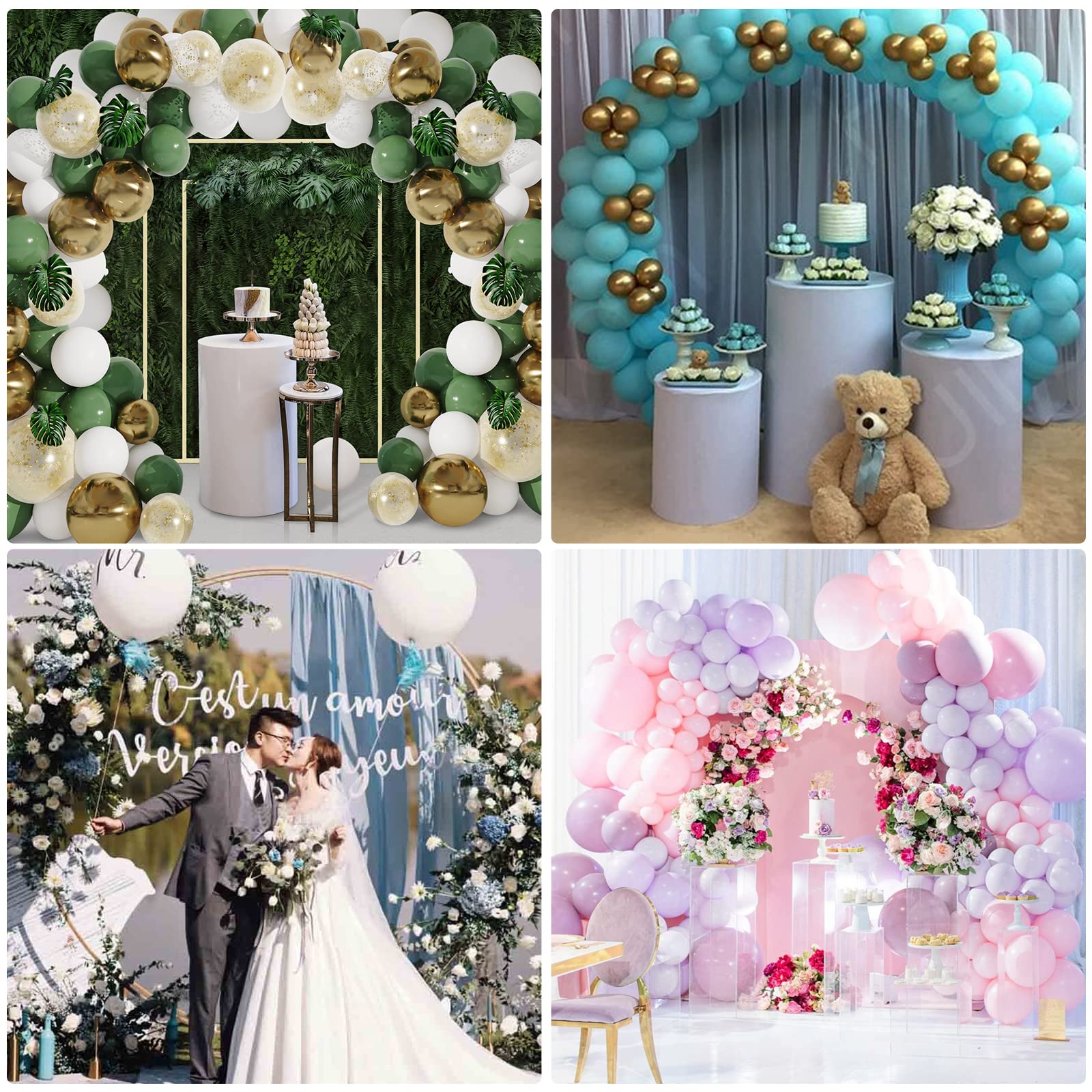Zestaw łuku balonowego CEIEVER 290 x 240 cm, zestaw girlandy balonowej, mocny i wytrzymały, wielokrotnego użytku, na ślub retro, boho, baby shower, zaręczyny ślubne, rocznicę, urodziny (290 x 240 cm)