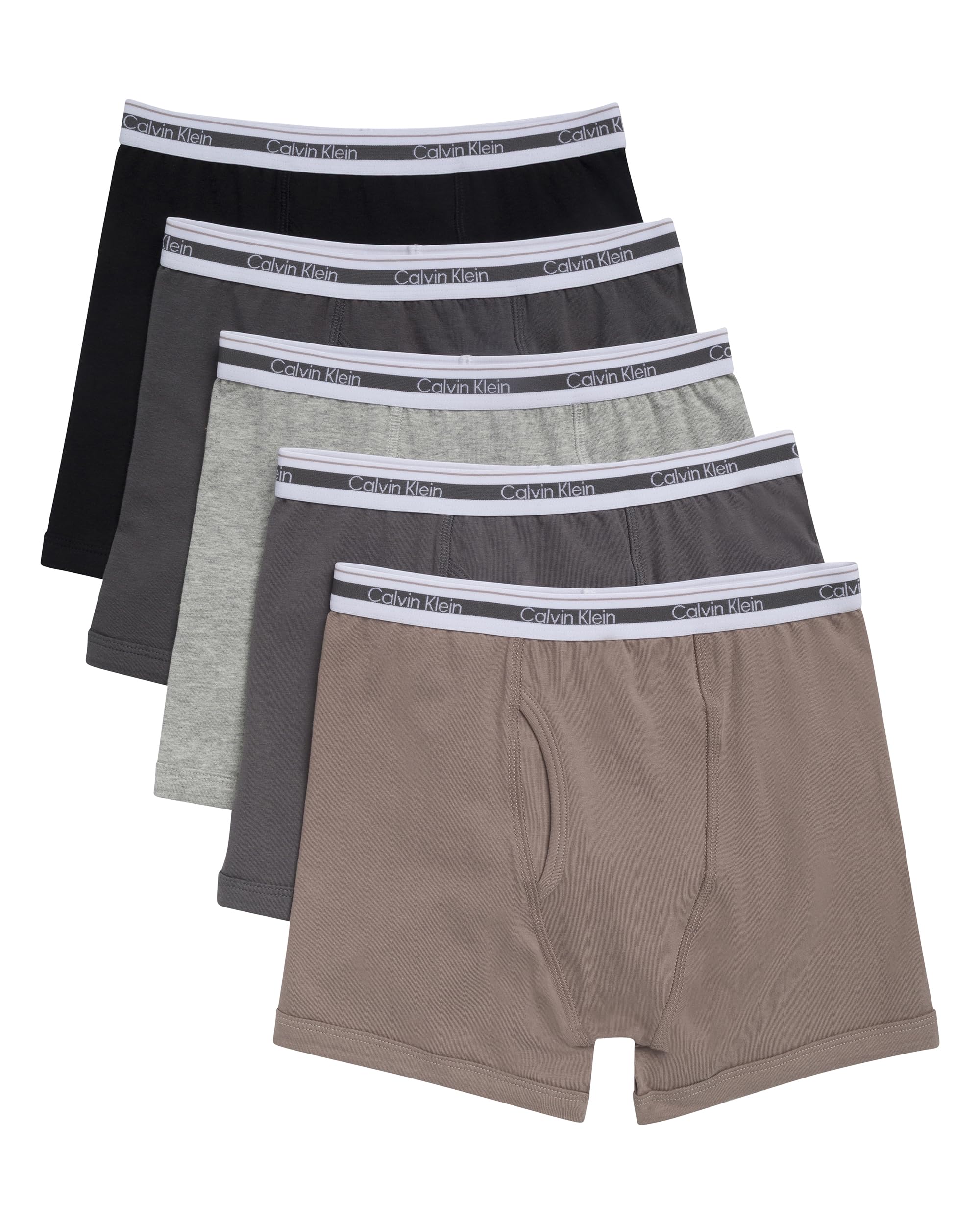Calvin Klein Kids Boys' Modern Cotton Boxer Brief Underwear 5-Pack