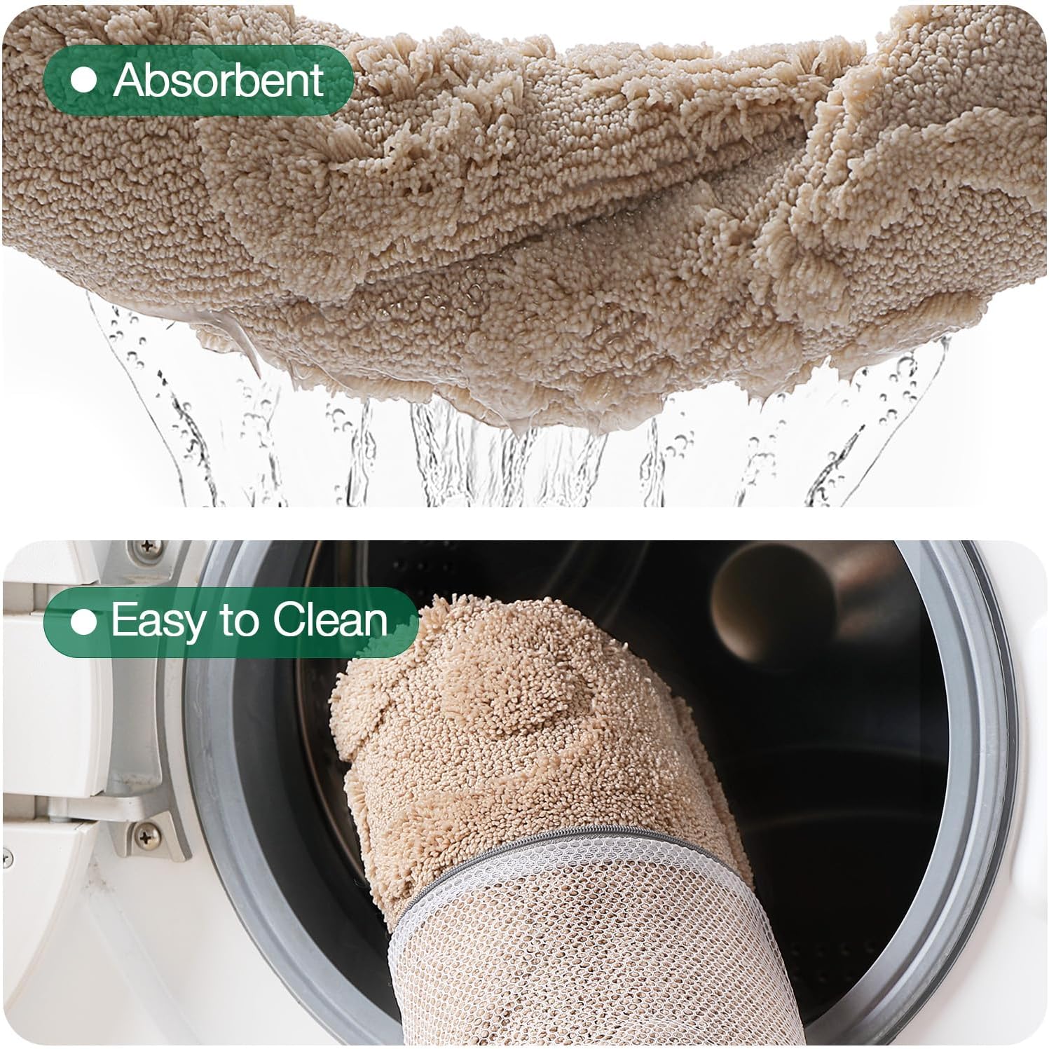 LUMI Ultra Absorbent Bathroom Rug Non Slip Rubber Backing, Machine Washable Bath Mat Soft Premium Microfiber, Elegant Luxury Bath Rugs Quick Dry for Bathtub and Shower Floor, Decor, 24x36 - Image 5